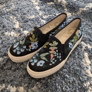 Rifle Paper Co. x Keds Embroidered Herb Garden Triple Decker Sneaker, Size 5.5